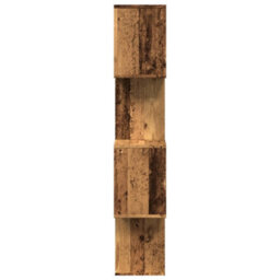 Berkfield Room Divider Bookcase 4-Tier Old Wood 70X24X129 Cm Engineered Wood - thumbnail 6
