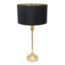Valuelights Maggie Gold Candlestick Table Lamp With Black With Gold Inner Lamp Shade - thumbnail 3