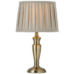 Brass Table Lamp Light 310mm Tall Aged Metal Base Only Classic Desk Sideboard - thumbnail 3