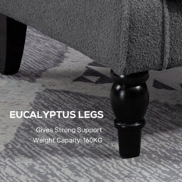 Accent Armchair Retro Tufted Club Home Furniture Fabric Charcoal Grey - thumbnail 6