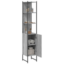 Berkfield Bathroom Cabinet Grey Sonoma 33X33X185.5 Cm Engineered Wood - thumbnail 4