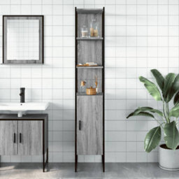 Berkfield Bathroom Cabinet Grey Sonoma 33X33X185.5 Cm Engineered Wood - thumbnail 3