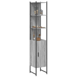 Berkfield Bathroom Cabinet Grey Sonoma 33X33X185.5 Cm Engineered Wood - thumbnail 1