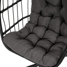 Thehotsale Outdoor Garden 195Cm H Hanging Chair With Stand And Cushion In Grey - thumbnail 7