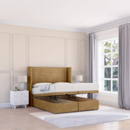"Sloomy Devonshire Mink Plush 4Ft Ottoman Bed End Opening With Sprung Memory Mattress & 54"" Headboard-Small Double" - thumbnail 1