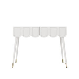 Abrihome Vanity Dressing Table With 2 Drawers And Metal Legs, White Finish, Compact Design 100 X 40 X 76 Cm For Bedroom - thumbnail 8