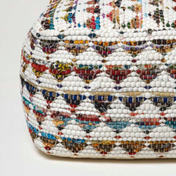 Homescapes Cream Chindi Design Bean Filled Pouffe Large 60 X 60 X 30 Cm - thumbnail 4
