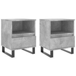Berkfield Bedside Cabinets 2 Pcs Concrete Grey 40X35X50 Cm Engineered Wood - thumbnail 2