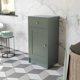 Affine Freestanding Bathroom Storage Unit Cabinet Green With Chrome Handles 400mm - thumbnail 2