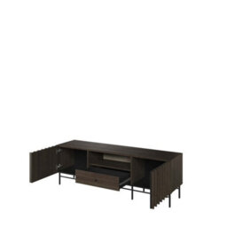 Arte Piemonte Dark Oak Effect Tv Cabinet (H)550mm  (W)1650mm (D)440mm  With Drawer And Open Compartment - thumbnail 4