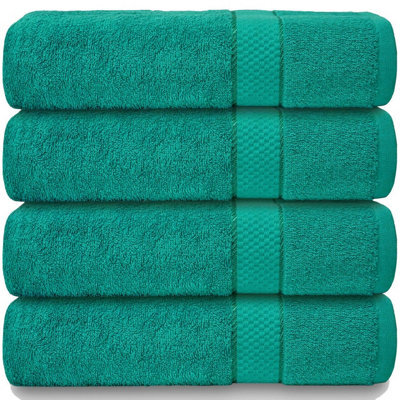Casabella Towels Luxury 4 Pack Bath Sheets 100% Cotton Super Soft Quick Dry Highly Absorbent Bathroom Towels Jade - image 1