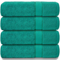 Casabella Towels Luxury 4 Pack Bath Sheets 100% Cotton Super Soft Quick Dry Highly Absorbent Bathroom Towels Jade - thumbnail 1