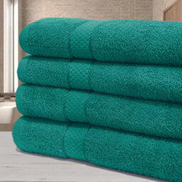 Casabella Towels Luxury 4 Pack Bath Sheets 100% Cotton Super Soft Quick Dry Highly Absorbent Bathroom Towels Jade - thumbnail 3