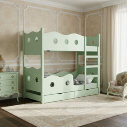 Nemo 160 Bunk Bed For 2 With Mattresses Slats And Storage Durable Functional Kids And Teen Furniture For Any Bedroom Mint - thumbnail 1