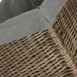 Red Hamper St019Gry/4 Extra Large Antique Wash Grey Cotton Grey Lined Willow Storage Baskets - thumbnail 3