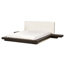 Beliani Bed With Led Boucle Zen 160 X 200 Cm (Eu King Size) Led Dark Ash Wood - thumbnail 6