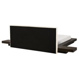 Beliani Bed With Led Boucle Zen 160 X 200 Cm (Eu King Size) Led Dark Ash Wood - thumbnail 8