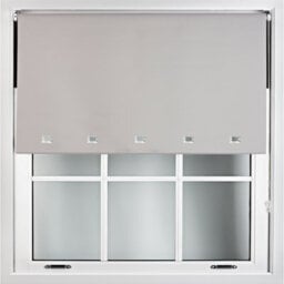 Furnished Blackout Roller Blinds With Square Eyelets And Metal Fittings- Grey Trimmable (W)120Cm (L)210Cm - thumbnail 1