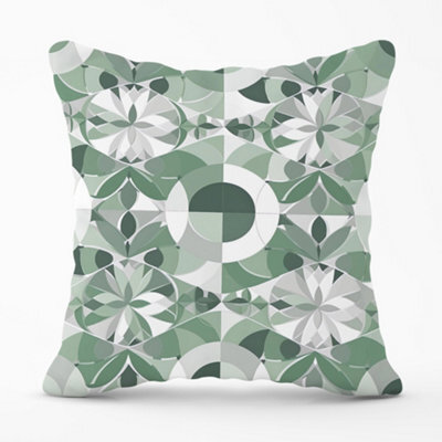 Warren Reed Designer Geometric Pastel Green Cushions 60Cm X 60Cm - image 1