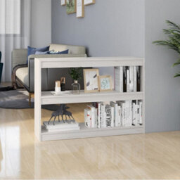 Berkfield Book Cabinet Room Divider White 100X30X71.5 Cm Pinewood - thumbnail 1