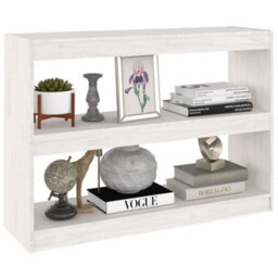Berkfield Book Cabinet Room Divider White 100X30X71.5 Cm Pinewood - thumbnail 4