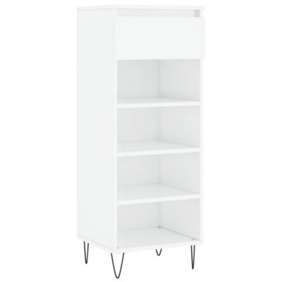 Berkfield Modern Shoe Cabinet High Gloss White 40X36X105 Cm Engineered Wood