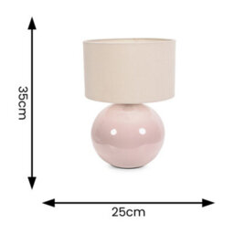 Valuelights Bosco Stone Natural Ceramic Table Lamp With Cream Shade - thumbnail 4