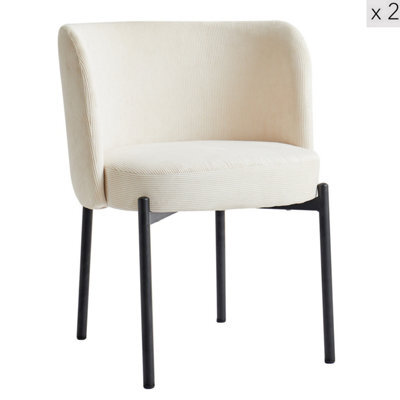 Nordlys Set Of 2 Metal And Beige Velvet Dining Chairs Modern Design Style Dining Room - image 1