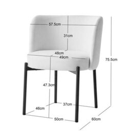 Nordlys Set Of 2 Metal And Beige Velvet Dining Chairs Modern Design Style Dining Room - thumbnail 6