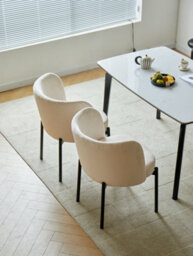 Nordlys Set Of 2 Metal And Beige Velvet Dining Chairs Modern Design Style Dining Room - thumbnail 7