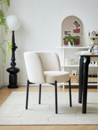 Nordlys Set Of 2 Metal And Beige Velvet Dining Chairs Modern Design Style Dining Room - thumbnail 4