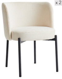 Nordlys Set Of 2 Metal And Beige Velvet Dining Chairs Modern Design Style Dining Room - thumbnail 2