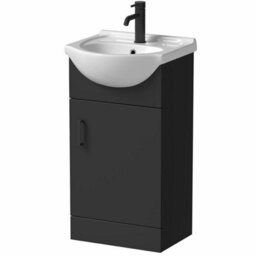 Aveli Black Toilet & Basin Vanity Unit Combination With Drawer Unit 1165mm - thumbnail 3