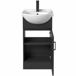 Aveli Black Toilet & Basin Vanity Unit Combination With Drawer Unit 1165mm - thumbnail 4