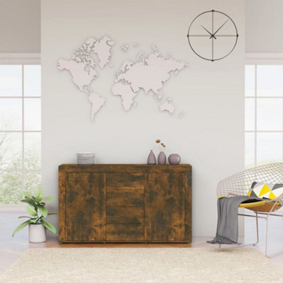 Berkfield Sideboard Smoked Oak 120X36X69 Cm Engineered Wood - image 1