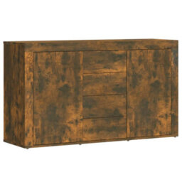 Berkfield Sideboard Smoked Oak 120X36X69 Cm Engineered Wood - thumbnail 2