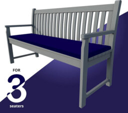 istyle mode 3 Seater Garden Bench Cushion Seatpad Indoor & Outdoor Use - Navy - thumbnail 3