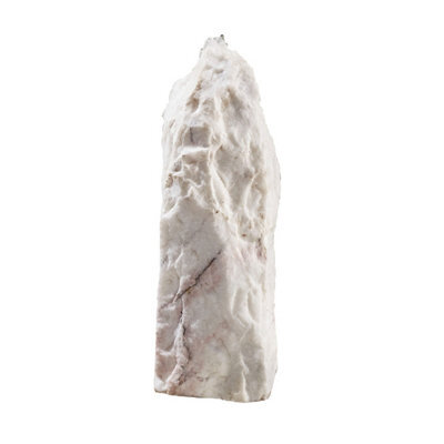Outdoor Living UK Marble Monolith Pearl White 50Cm Natural Stone Water Feature Without Cover With Sump Kit