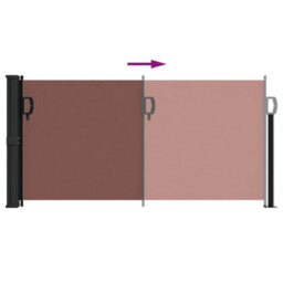 Walplus Retractable Side Awning Garden Sun Shade Canopy Gazebo For Back Door, Porch, Patio Brown 100X300 Cm - thumbnail 5