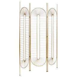 Wyld and Coco Luminahome Gold Metal Iron Frame 3-Panel Room Divider Folding Screen - Handcrafted Intricate Pattern - W135 X H170Cm - thumbnail 5
