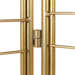 Wyld and Coco Luminahome Gold Metal Iron Frame 3-Panel Room Divider Folding Screen - Handcrafted Intricate Pattern - W135 X H170Cm - thumbnail 7