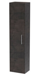 Hudson Reed Juno Wall Hung Tall Storage Cabinet With Soft Close Door, Metallic Slate, 1433 X 350 mm