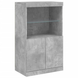 Berkfield Sideboard With Led Lights Concrete Grey 181.5X37X100 Cm - thumbnail 9