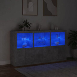 Berkfield Sideboard With Led Lights Concrete Grey 181.5X37X100 Cm - thumbnail 5