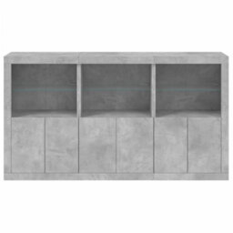 Berkfield Sideboard With Led Lights Concrete Grey 181.5X37X100 Cm - thumbnail 6