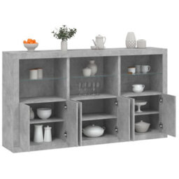 Berkfield Sideboard With Led Lights Concrete Grey 181.5X37X100 Cm - thumbnail 1
