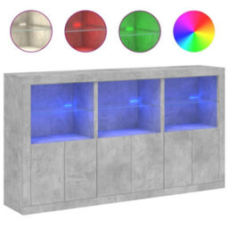 Berkfield Sideboard With Led Lights Concrete Grey 181.5X37X100 Cm - thumbnail 2
