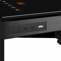 Xample Tresanti Geller Power Adjustable Height Tech Desk Black Tempered Glass, Usb-C & Usb Charging, Illumitouch Control, Sit-Stand Desk - thumbnail 4