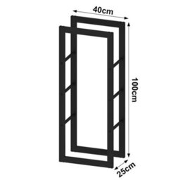 Amos Small Firewood Log Holder Black - thumbnail 3