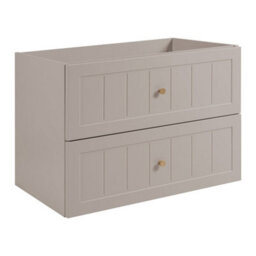 Heze Furniture Gusto Scandi Style 2 Drawer Wall Cabinet Vanity Unit With Worktop 80Cm Cashmere - thumbnail 4